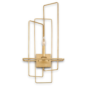 Metro 1 Light 14 inch Contemporary Gold Leaf Wall Sconce Wall Light, Right