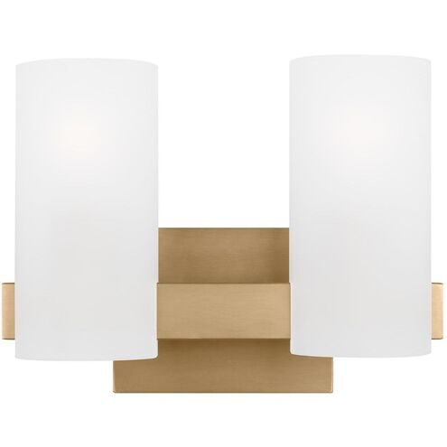 Drew & Jonathan Scott Rhode 2 Light 12.13 inch Satin Brass Vanity Light Wall Light