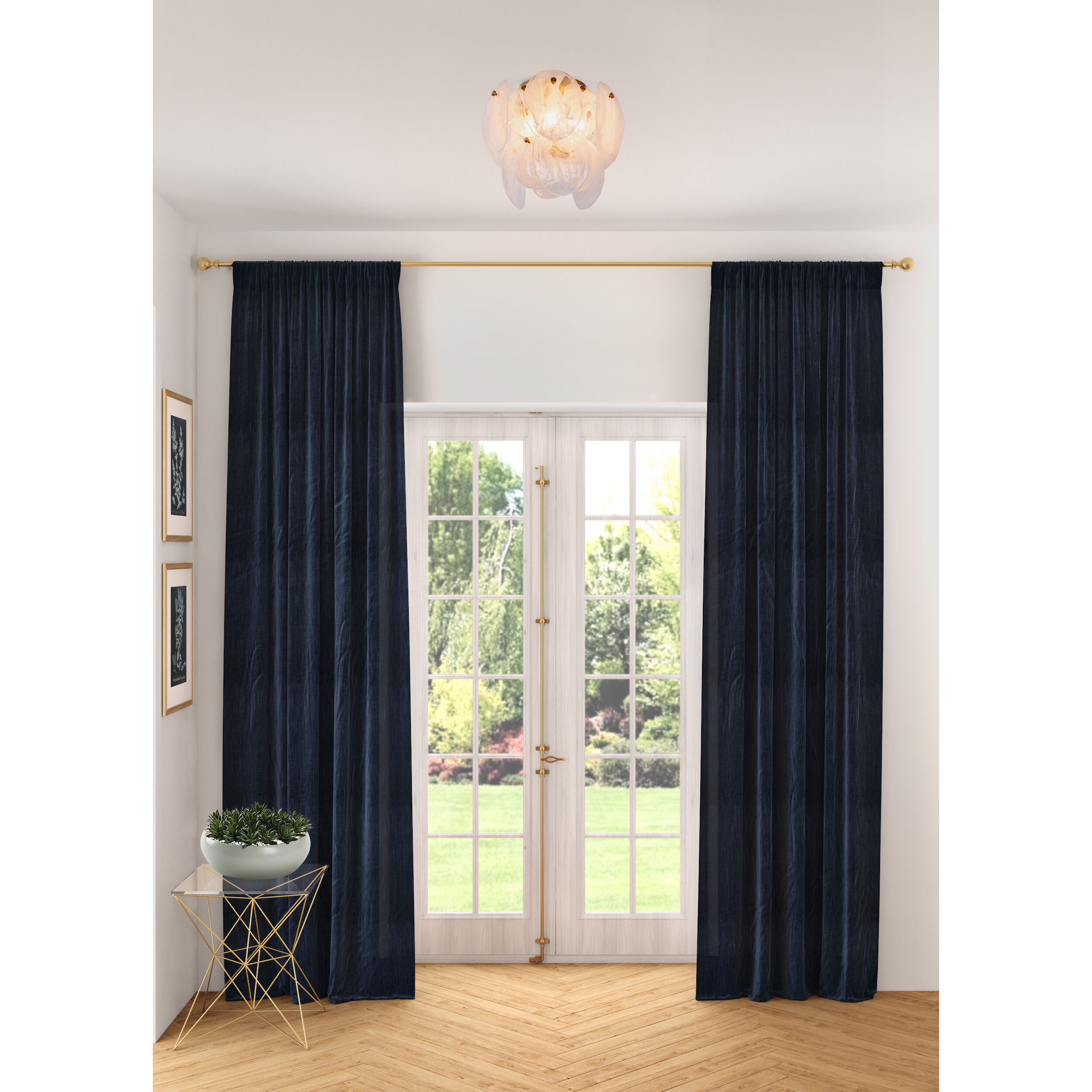 Lily 3 Light 13.19 inch Brushed Brass Semi Flush Mount Ceiling Light