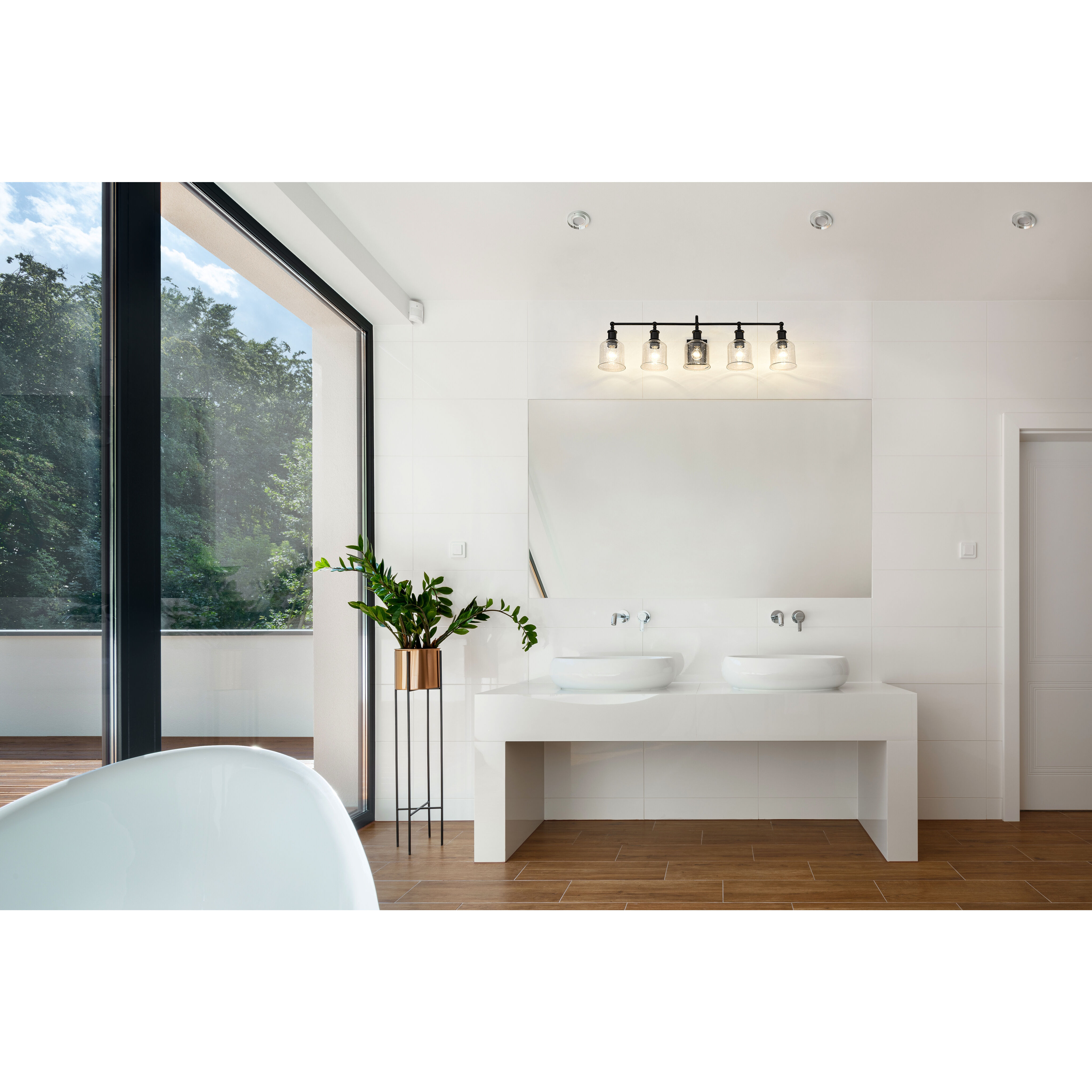 Bryant 5 Light 40.5 inch Matte Black Vanity Wall Light