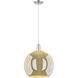 Arcadia Athens 1 Light 13.75 inch Brushed Satin Nickel Mini Pendant Ceiling Light in Mercury
