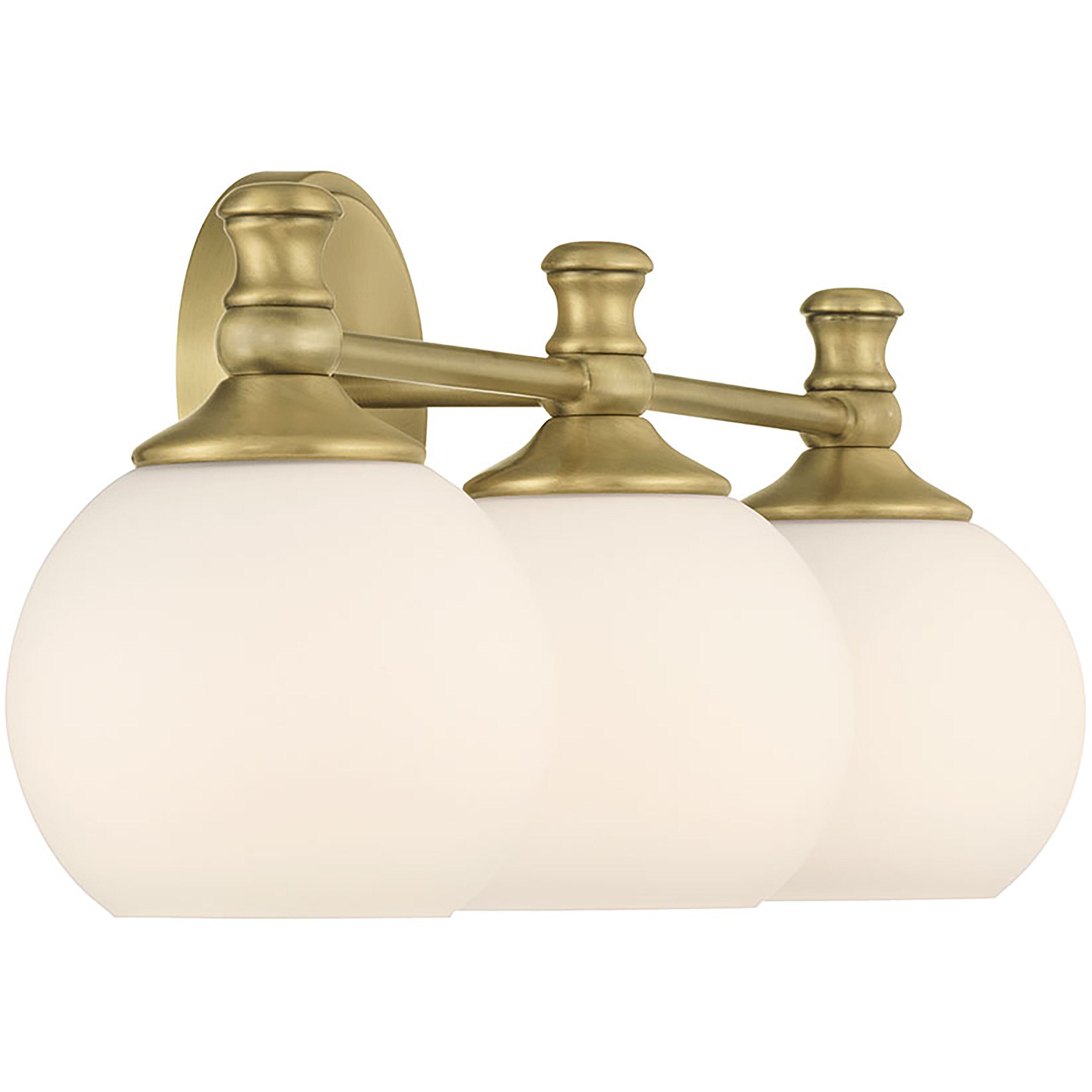 Orlisse 3 Light 23.5 inch Vintage Brass Bathroom Vanity Light Wall Light