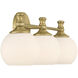 Orlisse 3 Light 23.5 inch Vintage Brass Bathroom Vanity Light Wall Light