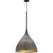 Fleur 1 Light 16.5 inch Black and Gold Single Pendant Ceiling Light