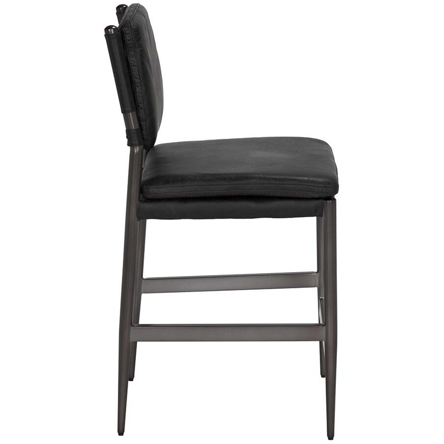 Astor 40.5 inch Steel Gray Powder Coat and Ebony Black Counter Chair