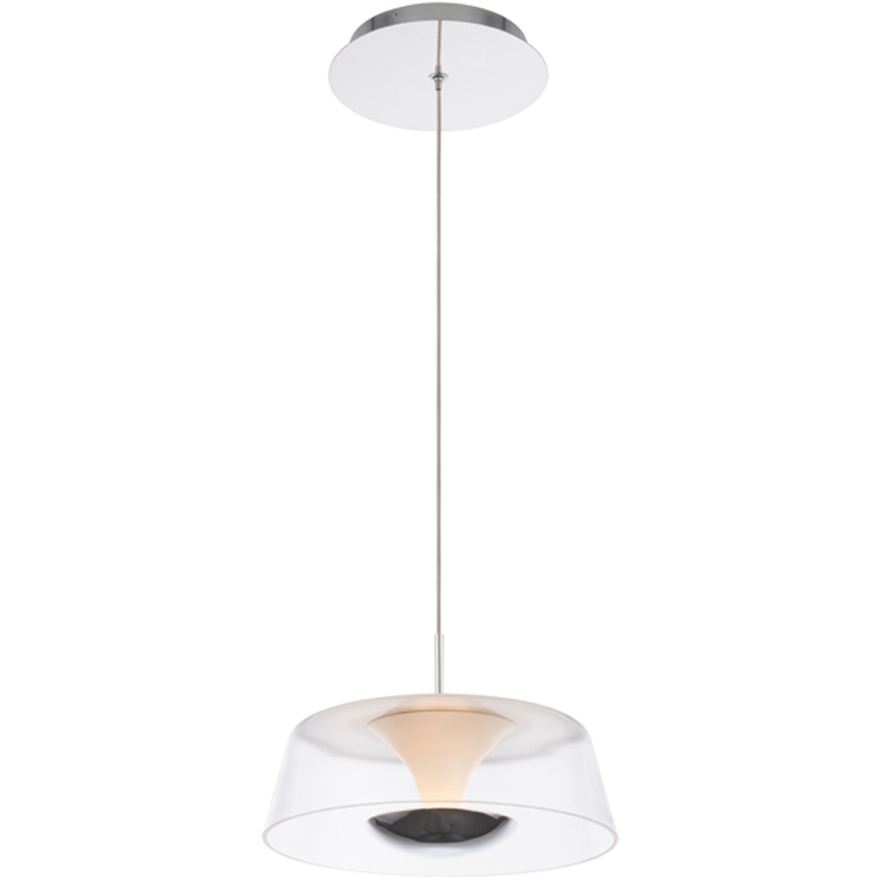 Branwen LED 9 inch Chrome Mini-Pendant Ceiling Light, dweLED