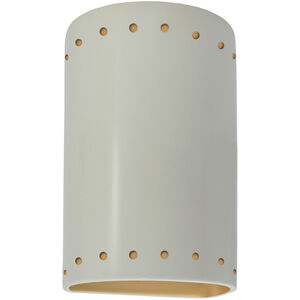 Ambiance 1 Light 9.5 inch Matte White Outdoor Wall Sconce in Incandescent, Matte White/Champange Gold