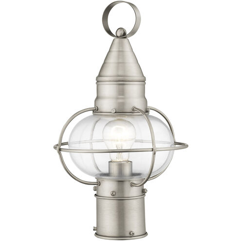 Newburyport 1 Light 15 inch Brushed Nickel Outdoor Post Top Lantern