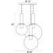 Bubbles 3 Light 20 inch Satin Brass Chandelier Ceiling Light