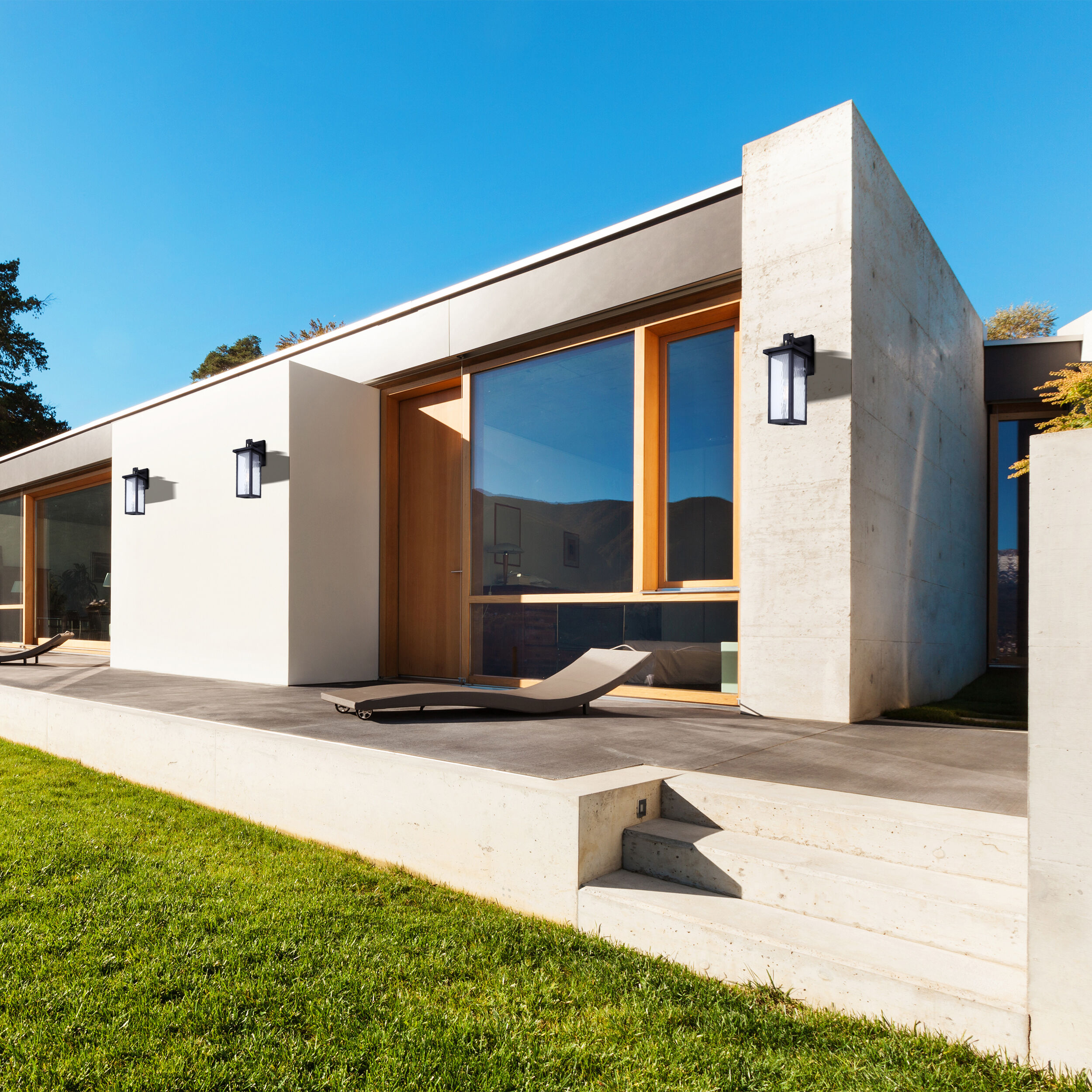 Shana 1 Light 16 inch Black Outdoor Wall Lantern