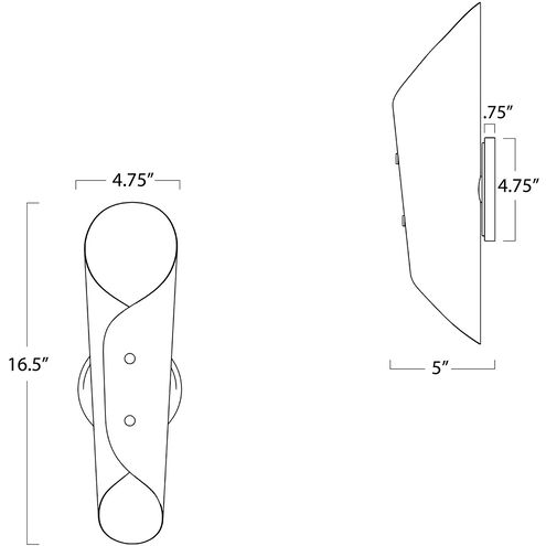 Vest 2 Light 47.5 inch White and Natural Brass Sconce Wall Light