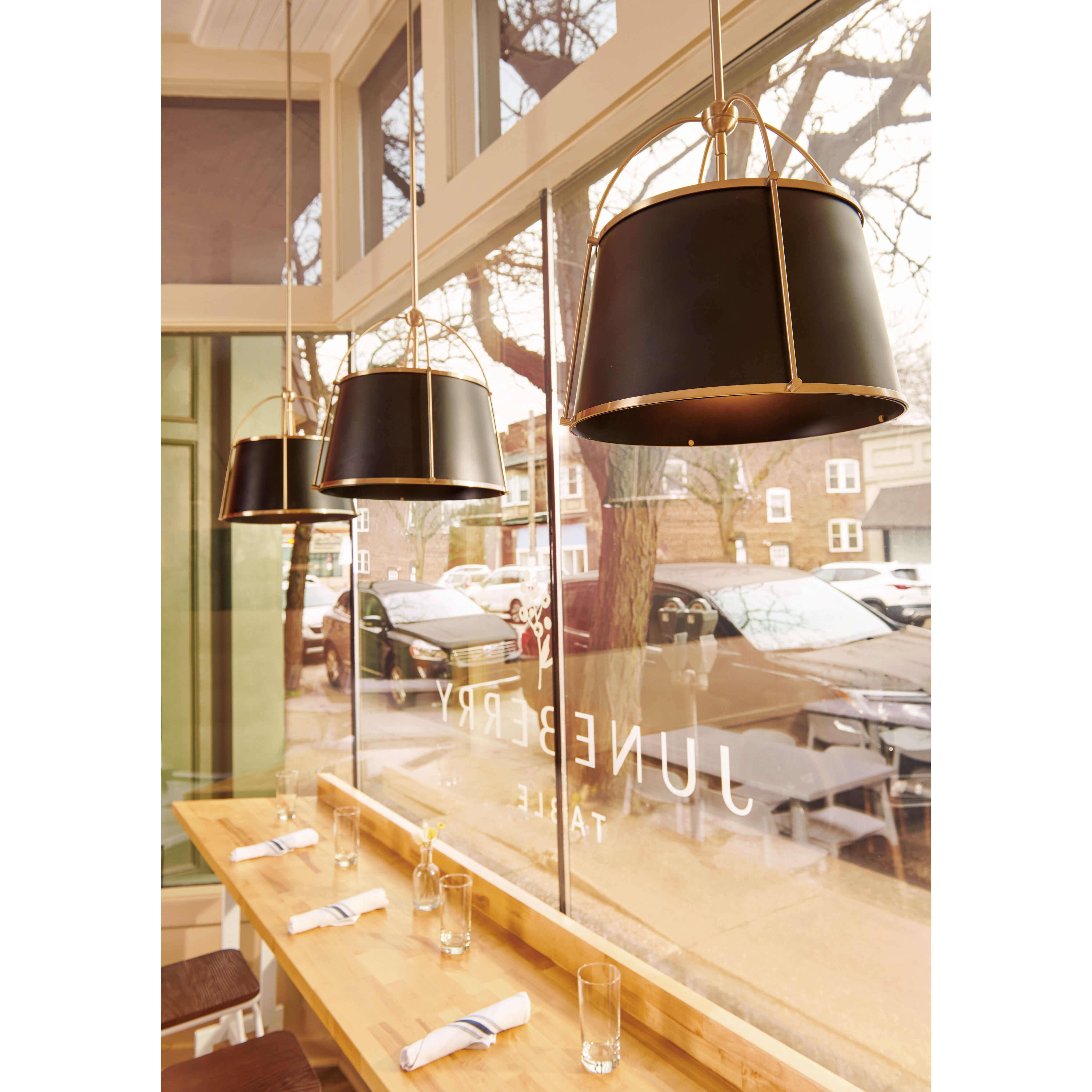 Clarke 1 Light 16.25 inch Warm Brass with Black Indoor Chandelier Ceiling Light