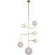 AERIN Linnea LED 26 inch Hand-Rubbed Antique Brass Entry Chandelier Ceiling Light