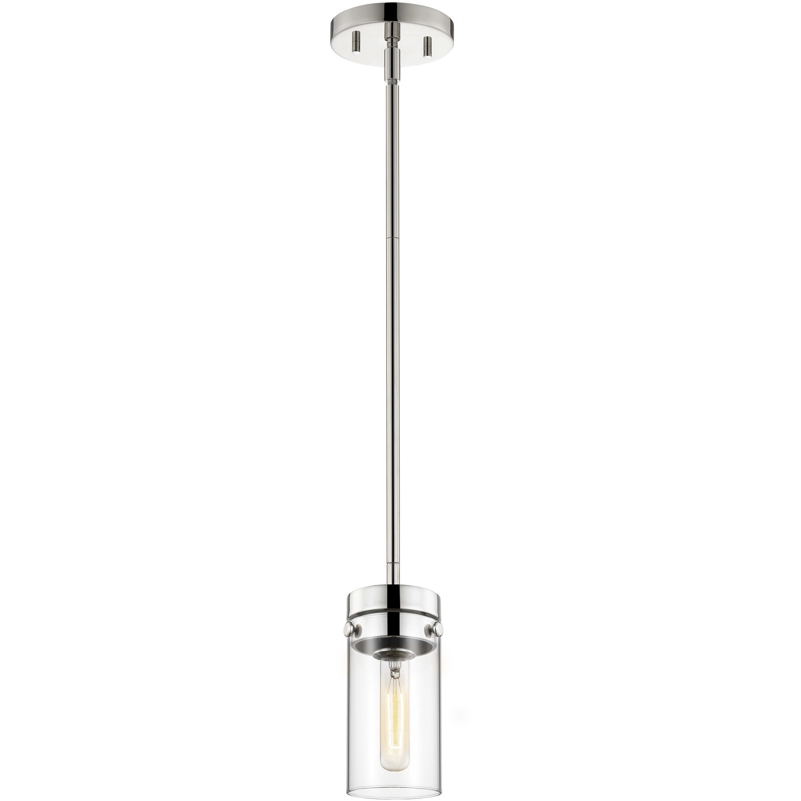 Intersection 1 Light 4 inch Polished Nickel Mini-Pendant Ceiling Light