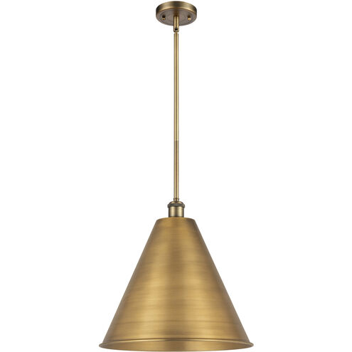 Ballston Cone 1 Light 16 inch Brushed Brass Pendant Ceiling Light