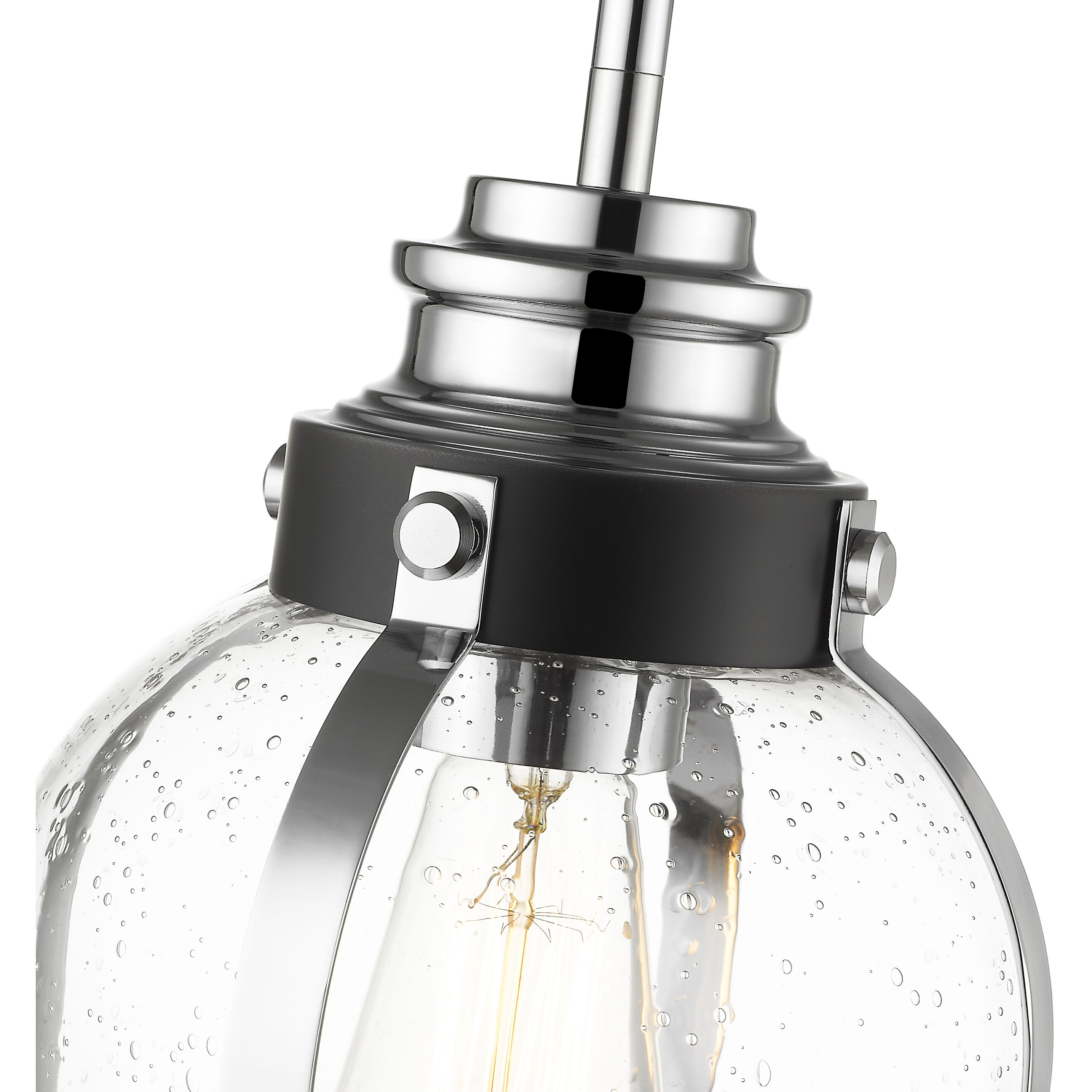 Burren 1 Light 8.75 inch Matte Black and Chrome Pendant Ceiling Light