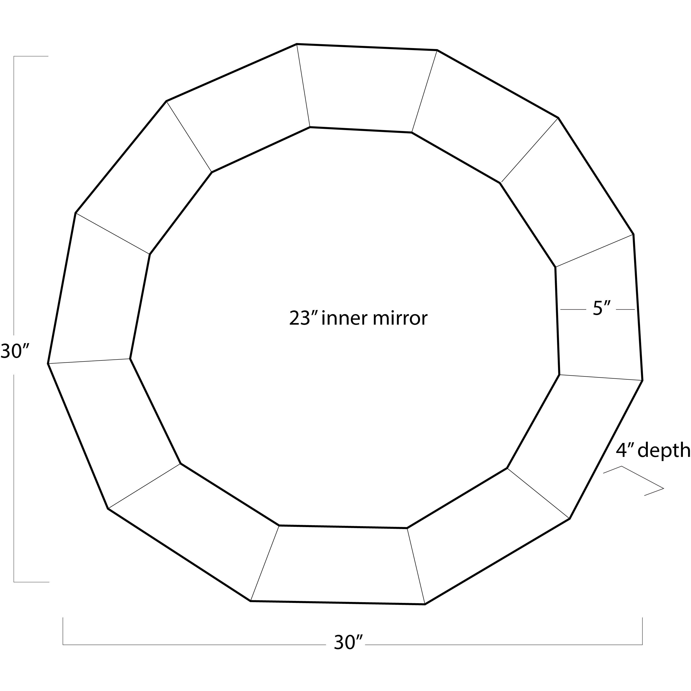Ares 30 X 30 inch Natural Mirror