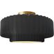 Radiance Collection - Pleated Tier LED 16.5 inch Carbon Matte Black and Brushed Brass Semi-Flush Ceiling Light in Dedicated LED, 16.5W x 8H, Form+Finish+Function