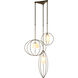 Treble 3 Light 25 inch Sterling Pendant Ceiling Light in Seeded Clear