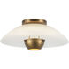 Umbra 1 Light 14 inch Vintage Brass Semi-Flush Mount Ceiling Light in Opal Glass Shade
