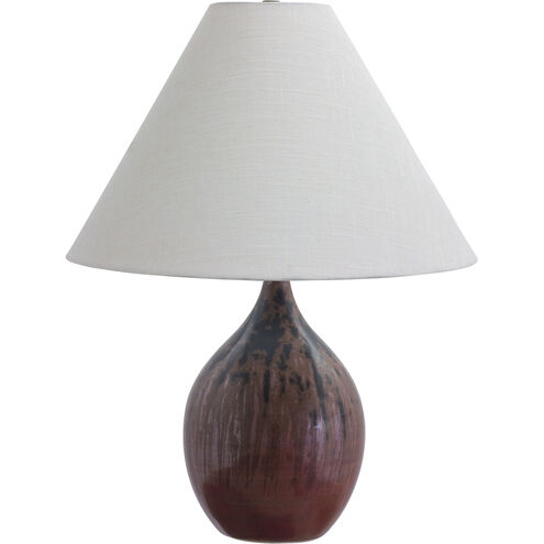 Scatchard 23 inch 150 watt Decorated Red Table Lamp Portable Light in Decorated Red Gloss, 22.5