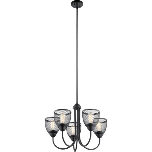 Voclain 5 Light 24 inch Black Chandelier 1 Tier Medium Ceiling Light, 1 Tier Medium