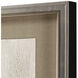 Blanco Pluma White and Metallic Framed Art