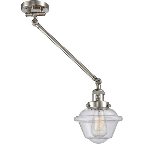 Small Oxford 30 inch 60.00 watt Satin Nickel Swing Arm Wall Light, Franklin Restoration
