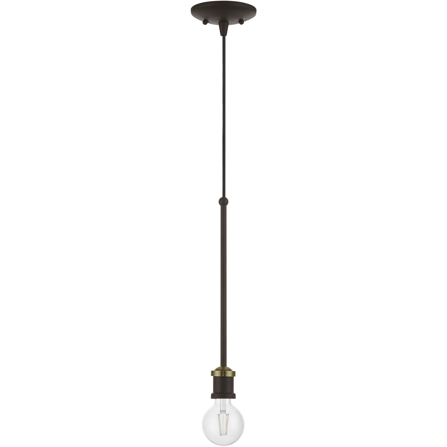 Lansdale 1 Light 5 inch Bronze with Antique Brass Accents Single Pendant Ceiling Light, Single