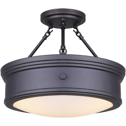 Madison 3 Light 15 inch Oil Rubbed Bronze Semi-Flush Ceiling Light