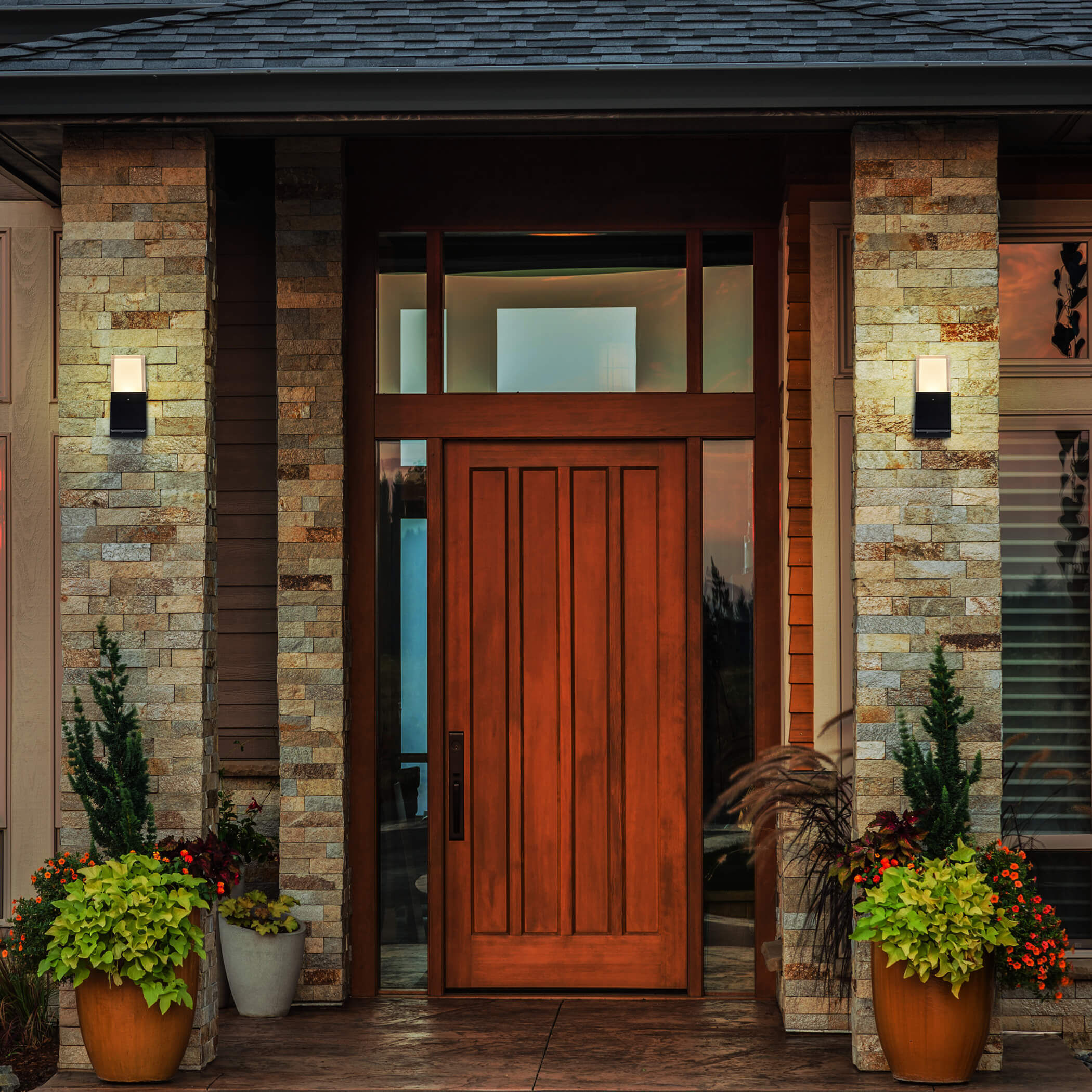 Modern 9 inch Matte Black Outdoor Wall Sconce