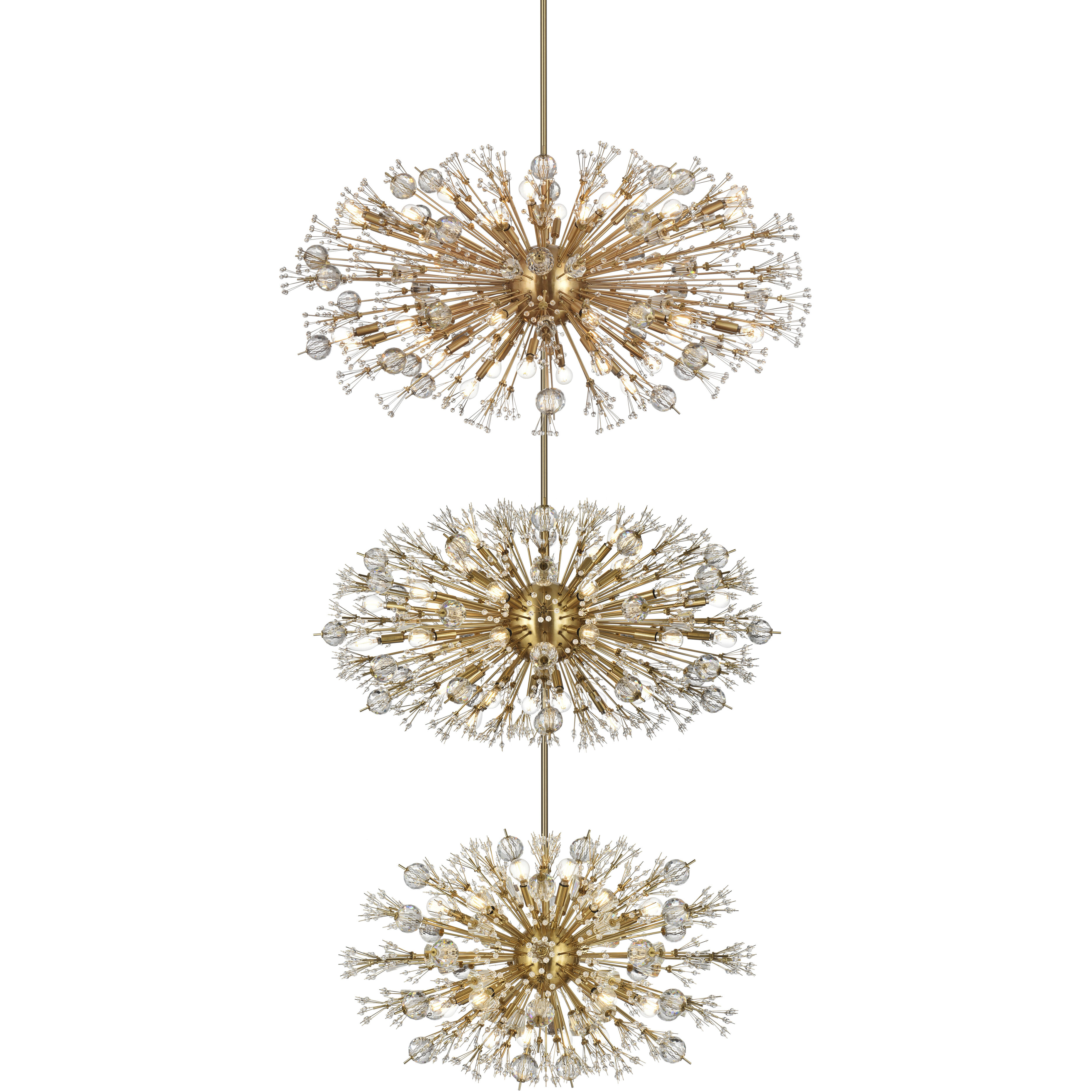 Vera 100 Light 25.5 inch Satin Gold Chandelier Ceiling Light