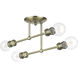 Delacroix 4 Light 17 inch Antique Brass Semi-Flush Ceiling Light