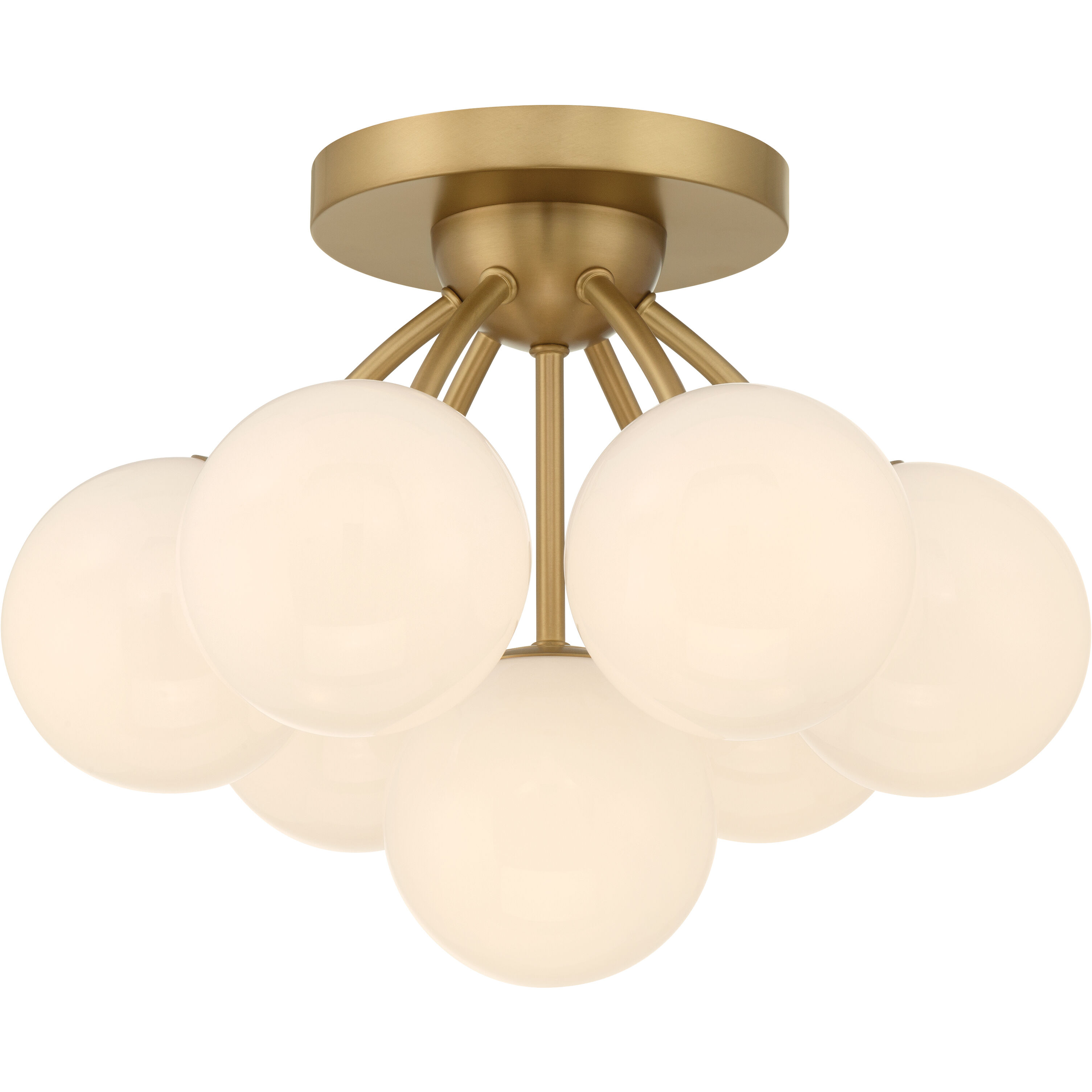 Lunara 7 Light 18.25 inch Legacy Brass Semi-Flush Mount Ceiling Light