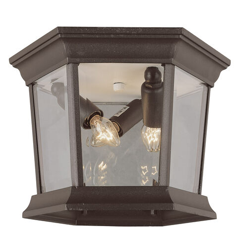 San Marcos 3 Light 9 inch Rust Outdoor Flushmount Lantern