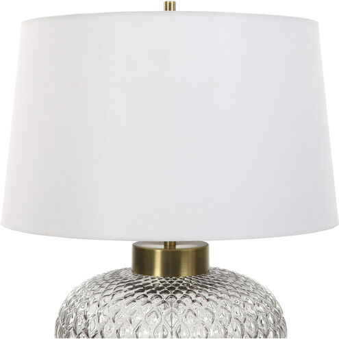 Estelle 22 inch 150.00 watt Light Smoke-Gray Glass and Antique Brass Table Lamp Portable Light