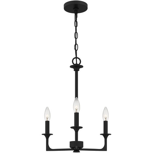 Prescott 3 Light 16 inch Matte Black Chandelier Ceiling Light