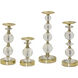 Aren Candle Holder in Polished Gold and Clear