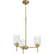 Claire 3 Light 20 inch Satin Brass Chandelier Ceiling Light