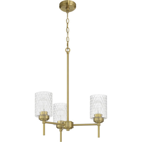 Claire 3 Light 20 inch Satin Brass Chandelier Ceiling Light