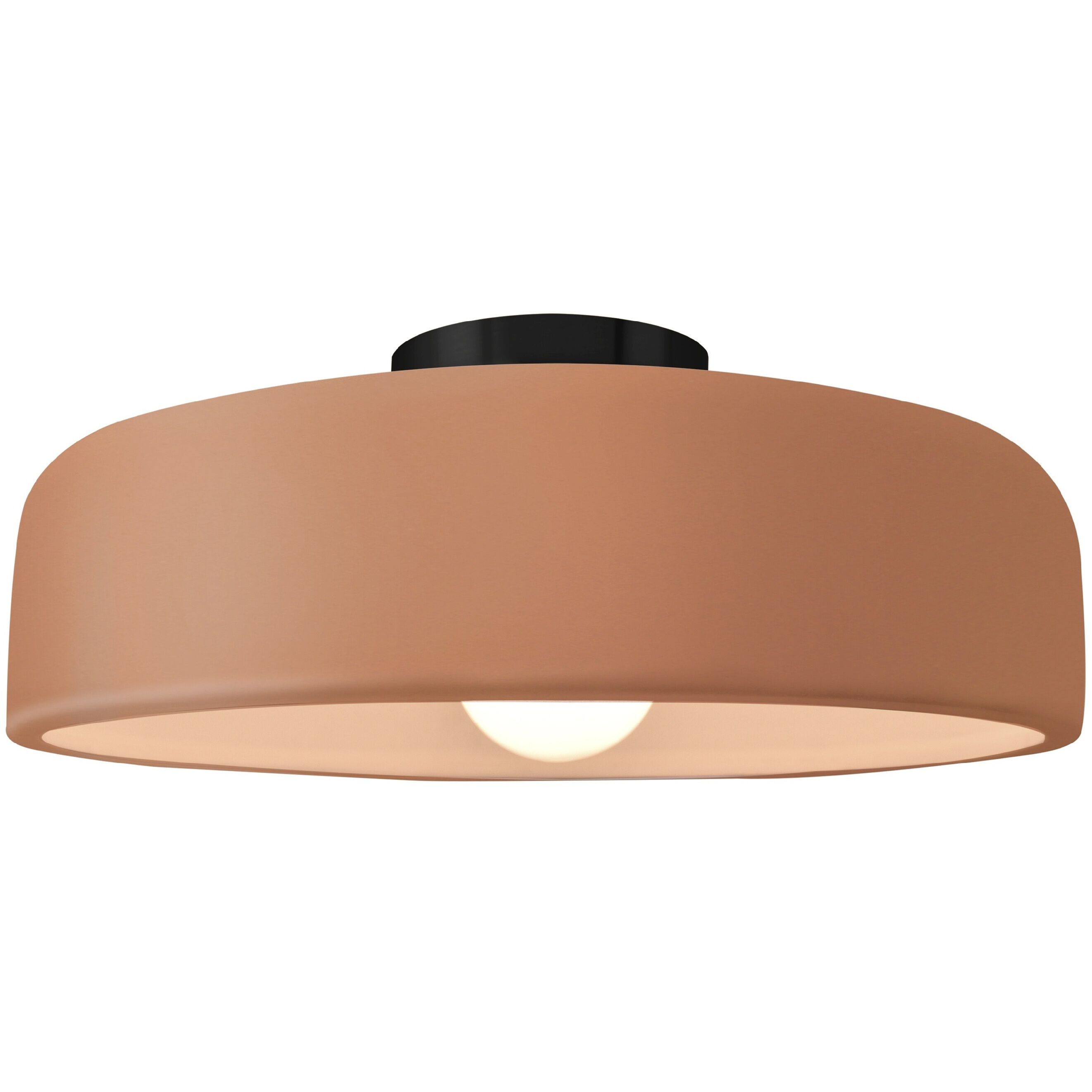 Radiance Collection - Spire LED 13 inch Adobe and Matte Black Semi-Flush Ceiling Light in Dedicated LED, 13W x 6H, Form+Finish+Function