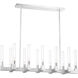 Placid 12 Light 10 inch Polished Nickel with Fluted Glass Chandelier Ceiling Light