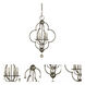 Quatrefoil 4 Light 19 inch Antique Brass Dining Chandelier Ceiling Light