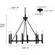 Skyva 8 Light 30 inch Matte Black Chandelier Ceiling Light