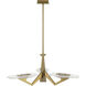 Down the Wrong Path 3 Light 31.82 inch Brass Kisser Pendant Ceiling Light