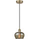 Fenton 1 Light 6.5 inch Antique Brass Mini Pendant Ceiling Light in Mercury