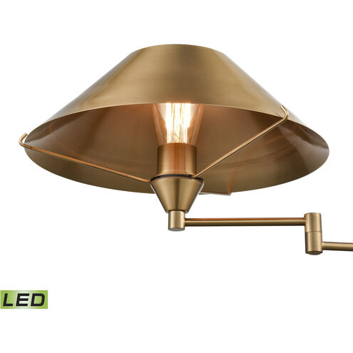 Arcadia 63 inch 9.00 watt Aged Brass Floor Lamp Portable Light, Swingarm