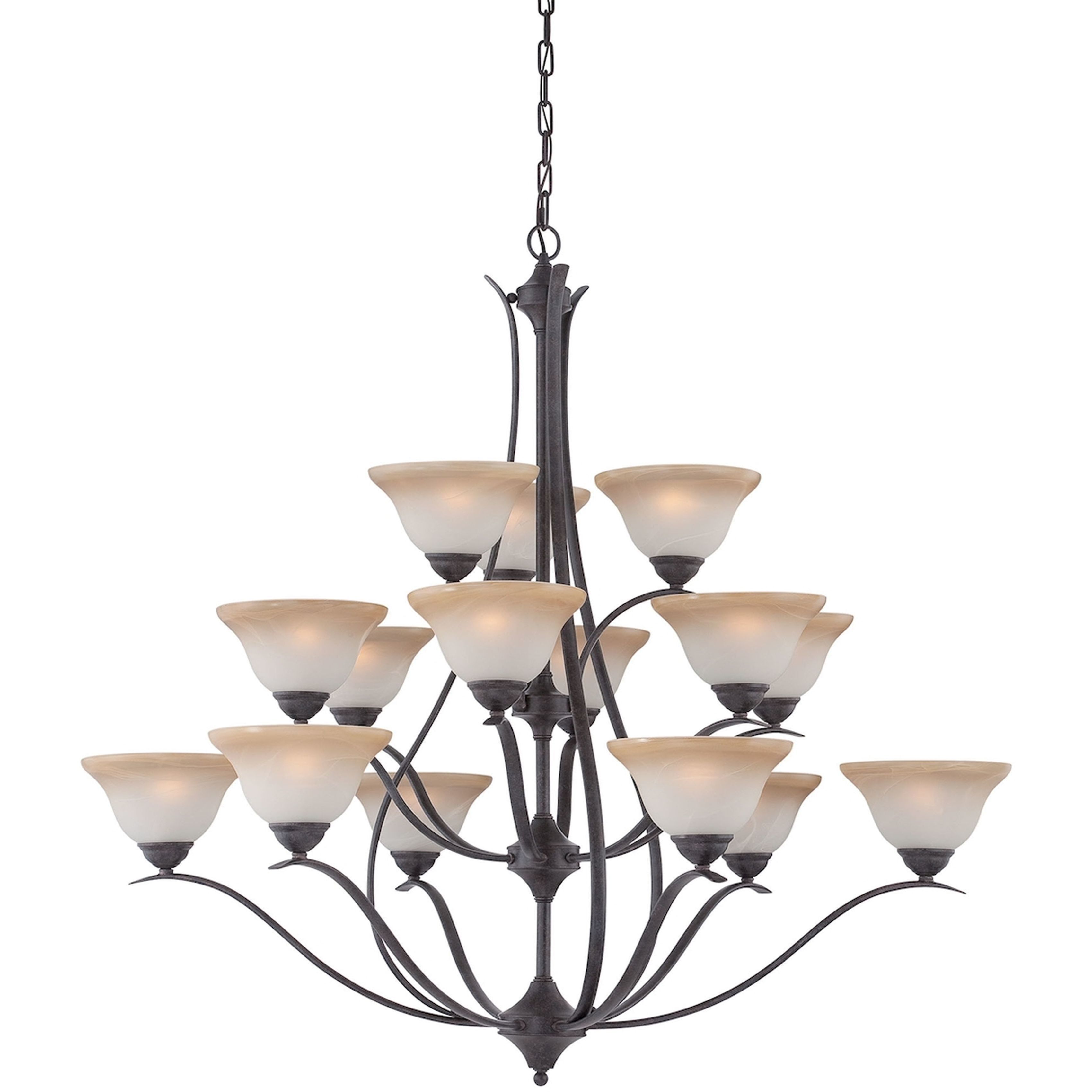 Prestige 15 Light 48 inch Sable Bronze Chandelier Ceiling Light