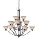 Prestige 15 Light 48 inch Sable Bronze Chandelier Ceiling Light