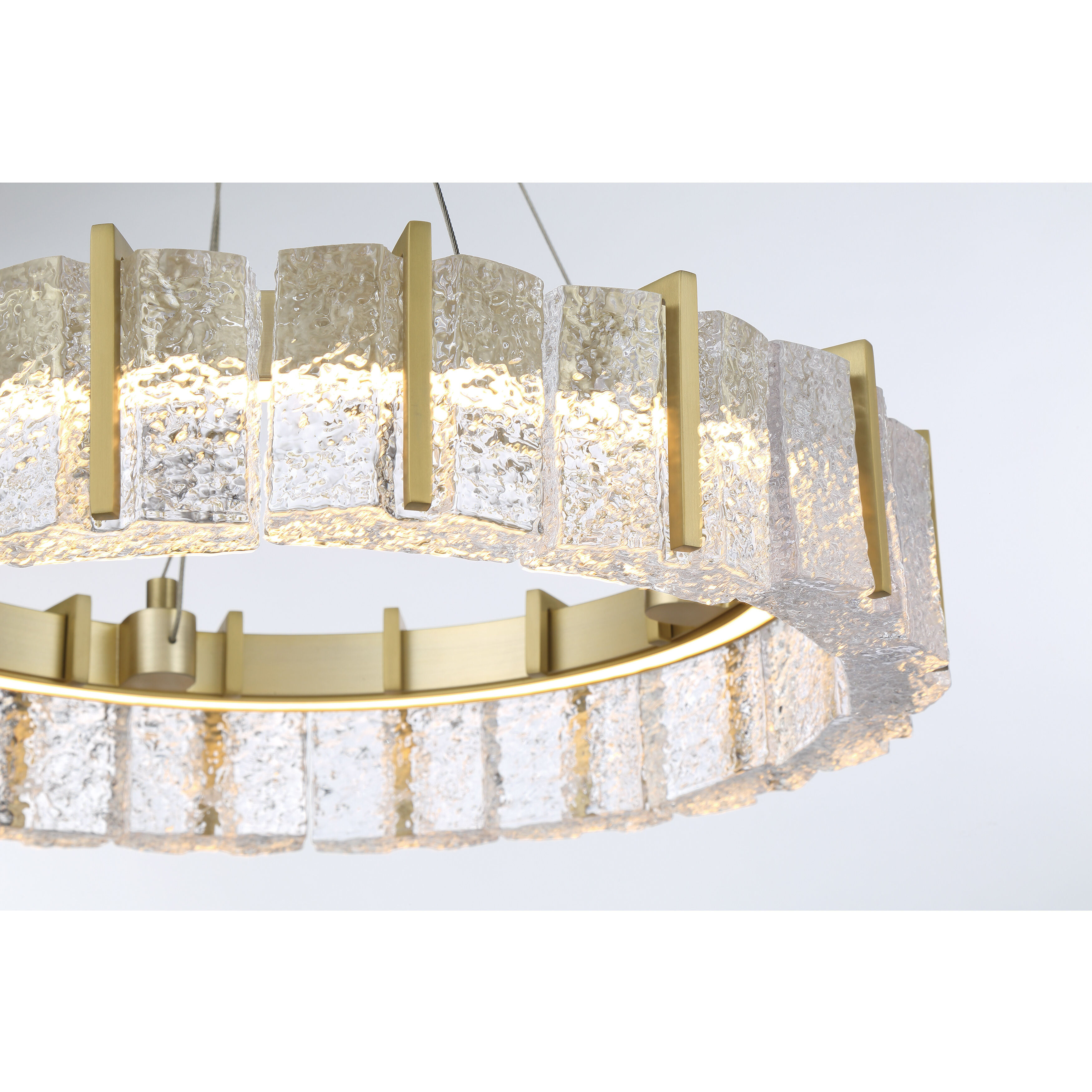 Sevryn LED 19.63 inch Soft Brass Ring Pendant Convert to Semi-Flush Ceiling Light